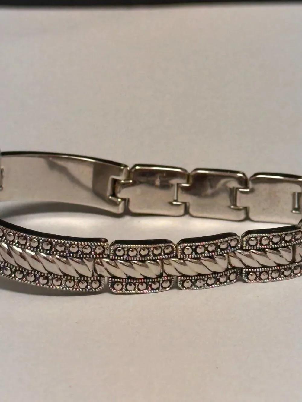 3/$30 Premier Designs Watch Women Silver Marcasite Accents New Battery 7.25